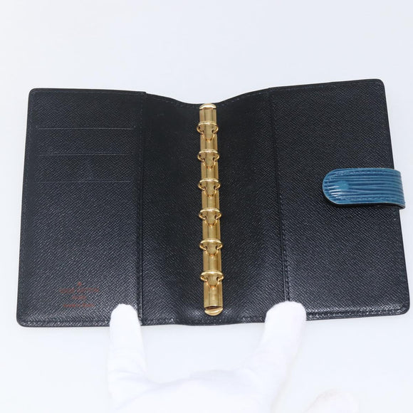 LOUIS VUITTON Epi Agenda PM Day Planner Cover Blue R20055 LV Auth 157040