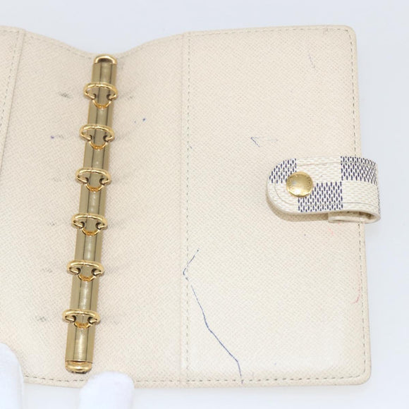 LOUIS VUITTON Damier Azur Agenda PM Day Planner Cover R20706 LV Auth 157046