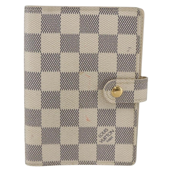 LOUIS VUITTON Damier Azur Agenda PM Day Planner Cover R20706 LV Auth 157046