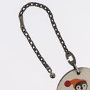 HERMES Penguin Bag Charm Leather White Brown Auth 157049-4