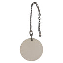 HERMES Penguin Bag Charm Leather White Brown Auth 157049-5