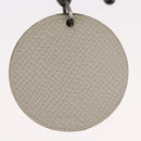 HERMES Penguin Bag Charm Leather White Brown Auth 157049-6