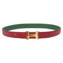 HERMES Constance Belt Leather 28.7"" Red Auth 157051-1