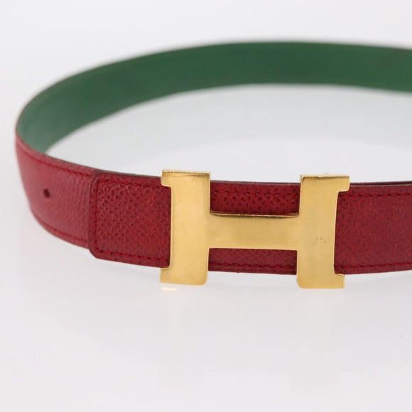 HERMES Constance Belt Leather 28.7"" Red Auth 157051