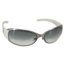 CHANEL COCO Mark Sunglasses metal White 4116 CC Auth 157052-1
