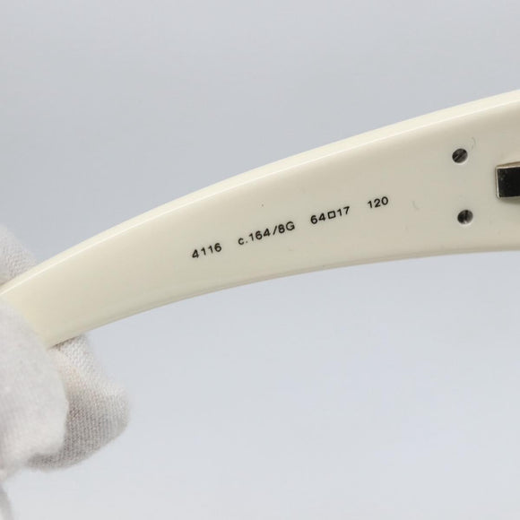 CHANEL COCO Mark Sunglasses metal White 4116 CC Auth 157052