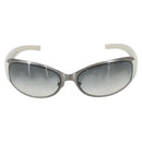 CHANEL COCO Mark Sunglasses metal White 4116 CC Auth 157052-2