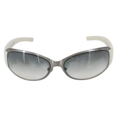 CHANEL COCO Mark Sunglasses metal White 4116 CC Auth 157052 - 0