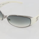 CHANEL COCO Mark Sunglasses metal White 4116 CC Auth 157052-7