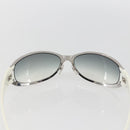 CHANEL COCO Mark Sunglasses metal White 4116 CC Auth 157052-8