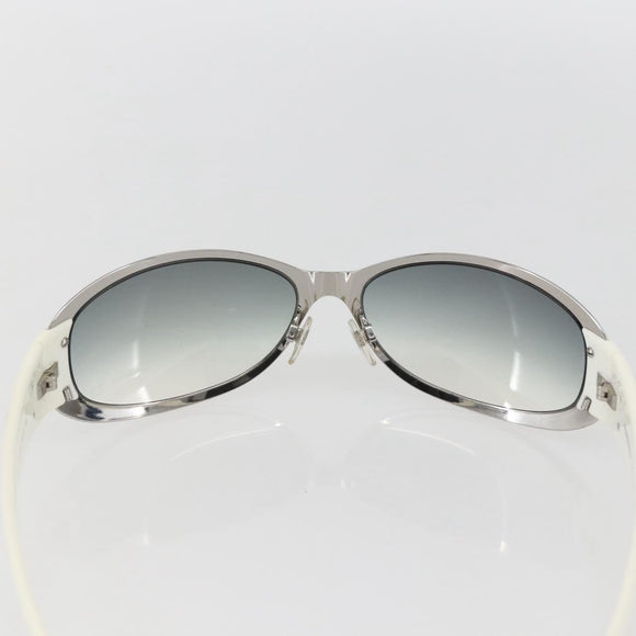 CHANEL COCO Mark Sunglasses metal White 4116 CC Auth 157052