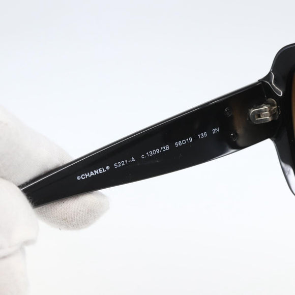 CHANEL COCO Mark Sunglasses plastic Beige CC Auth 157053