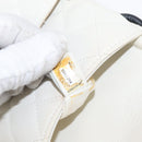 CHANEL Matelasse Cambon Line Shoulder Bag Calf Skin White Black CC Auth 157056-20