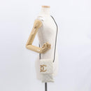 CHANEL Matelasse Cambon Line Shoulder Bag Calf Skin White Black CC Auth 157056-21