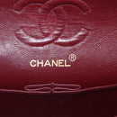CHANEL Double Flap Matelasse 25 Chain Bag Lamb Skin Black Gold CC Auth 157061SAV-14