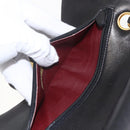 CHANEL Double Flap Matelasse 25 Chain Bag Lamb Skin Black Gold CC Auth 157061SAV-21