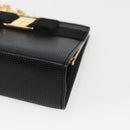 Salvatore Ferragamo Chain Vala Shoulder Bag Leather Black Gold Auth 157062-10
