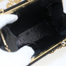 Salvatore Ferragamo Chain Vala Shoulder Bag Leather Black Gold Auth 157062-14