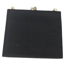 Salvatore Ferragamo Chain Vala Shoulder Bag Leather Black Gold Auth 157062-3