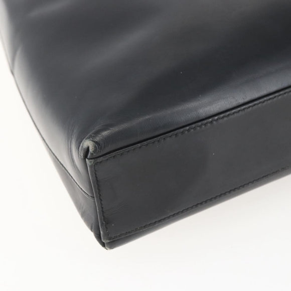 Salvatore Ferragamo Gancini Shoulder Bag Leather Black Gold Auth 157063