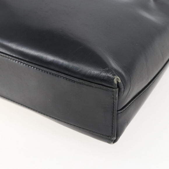 Salvatore Ferragamo Gancini Shoulder Bag Leather Black Gold Auth 157063