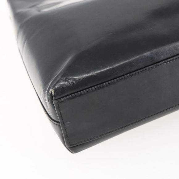 Salvatore Ferragamo Gancini Shoulder Bag Leather Black Gold Auth 157063