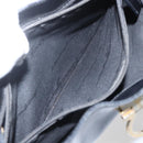 Salvatore Ferragamo Gancini Shoulder Bag Leather Black Gold Auth 157063-20