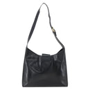 Salvatore Ferragamo Gancini Shoulder Bag Leather Black Gold Auth 157063-3