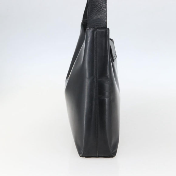 Salvatore Ferragamo Gancini Shoulder Bag Leather Black Gold Auth 157063