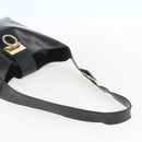 Salvatore Ferragamo Gancini Shoulder Bag Leather Black Gold Auth 157063-7