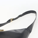 Salvatore Ferragamo Gancini Shoulder Bag Leather Black Gold Auth 157063-8