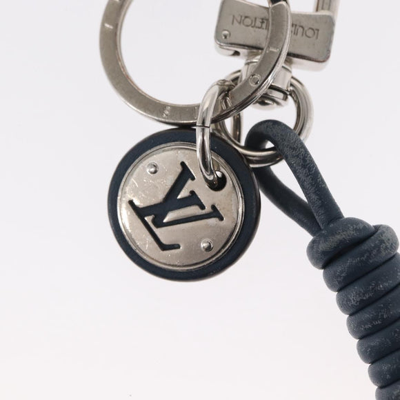 LOUIS VUITTON Leather Rope Key Charm metal Silver M62730 LV Auth 157066