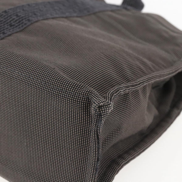 HERMES Her LineMM Hand Bag Canvas Gray Silver Auth 157067