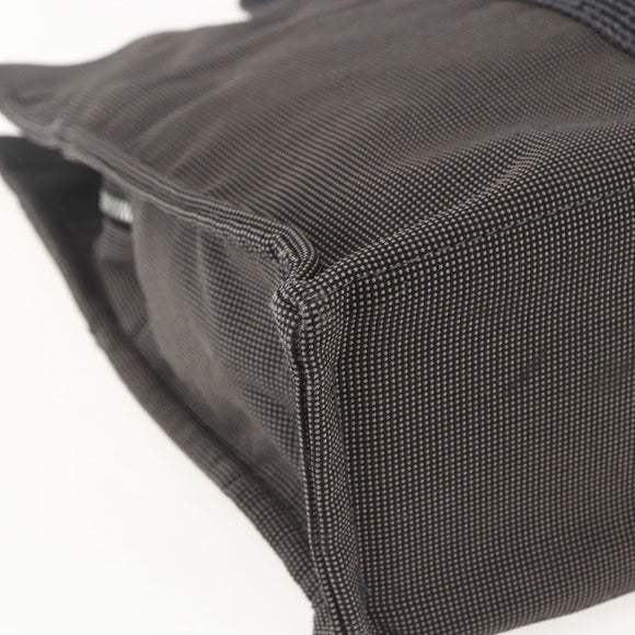 HERMES Her LineMM Hand Bag Canvas Gray Silver Auth 157067