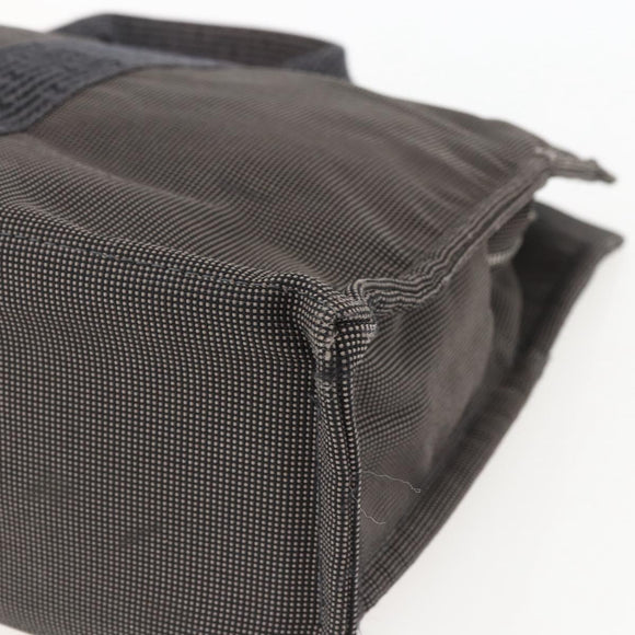 HERMES Her LineMM Hand Bag Canvas Gray Silver Auth 157067