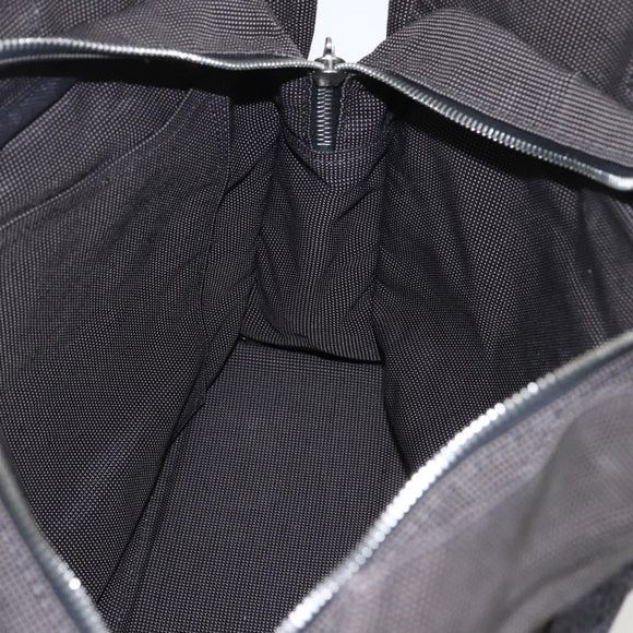 HERMES Her LineMM Hand Bag Canvas Gray Silver Auth 157067