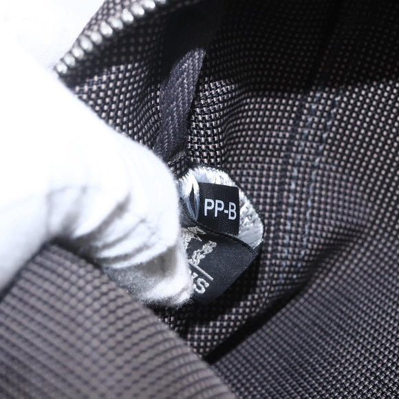 HERMES Her LineMM Hand Bag Canvas Gray Silver Auth 157067