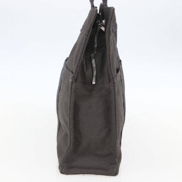 HERMES Her LineMM Hand Bag Canvas Gray Silver Auth 157067