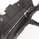 HERMES Her LineMM Hand Bag Canvas Gray Silver Auth 157067-6