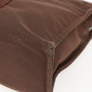 HERMES Her LineMM Hand Bag Canvas Brown Silver Auth 157068-10
