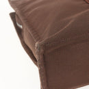 HERMES Her LineMM Hand Bag Canvas Brown Silver Auth 157068-11