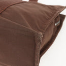 HERMES Her LineMM Hand Bag Canvas Brown Silver Auth 157068-12