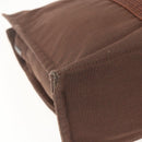 HERMES Her LineMM Hand Bag Canvas Brown Silver Auth 157068-13
