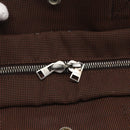 HERMES Her LineMM Hand Bag Canvas Brown Silver Auth 157068-14