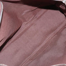 HERMES Her LineMM Hand Bag Canvas Brown Silver Auth 157068-15