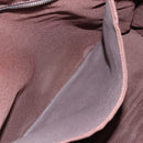 HERMES Her LineMM Hand Bag Canvas Brown Silver Auth 157068-18