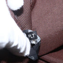 HERMES Her LineMM Hand Bag Canvas Brown Silver Auth 157068-19