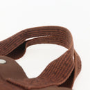 HERMES Her LineMM Hand Bag Canvas Brown Silver Auth 157068-8