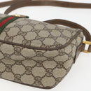 GUCCI GG Supreme Web Sherry Line Bag PVC Beige Gold 89 02 054 Auth 157071-10