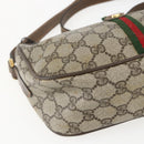GUCCI GG Supreme Web Sherry Line Bag PVC Beige Gold 89 02 054 Auth 157071-11